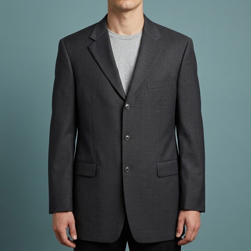 Brooks Brothers 346 Stretch Wool Blazer Mens 43L Dark Gray Jordan EUC